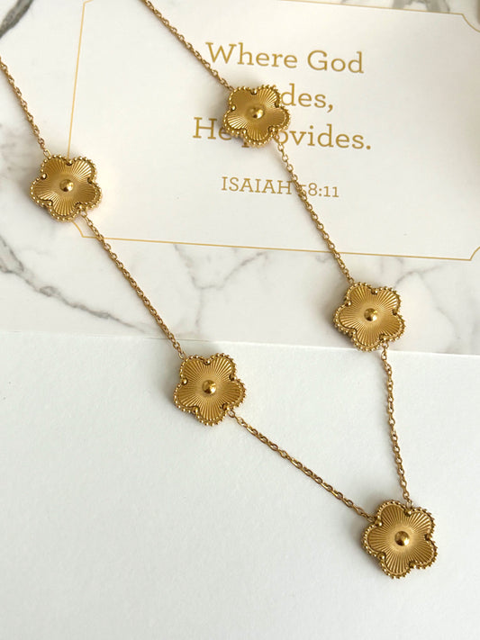 GOLD MULTI CLOVER NECKLACE